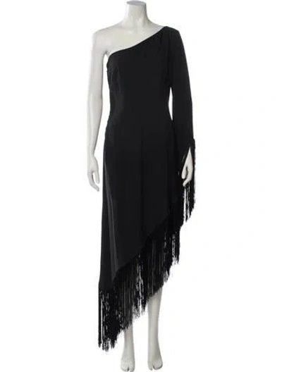 Pre-owned Taller Marmo One-shoulder Long Dress In Black