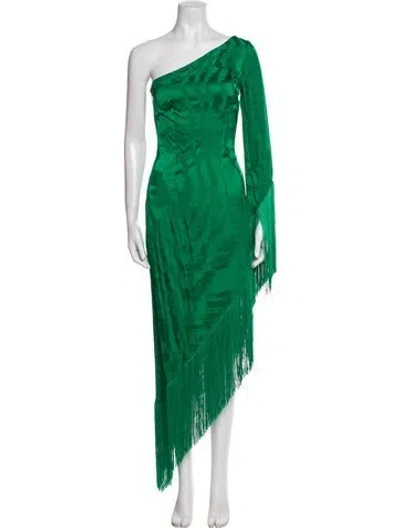 Pre-owned Taller Marmo One-shoulder Long Dress In Green