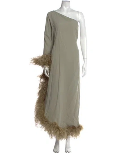 Pre-owned Taller Marmo One-shoulder Long Dress In Green