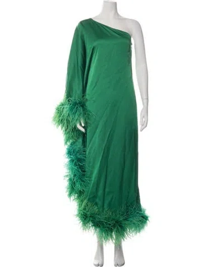 Pre-owned Taller Marmo One-shoulder Long Dress In Green