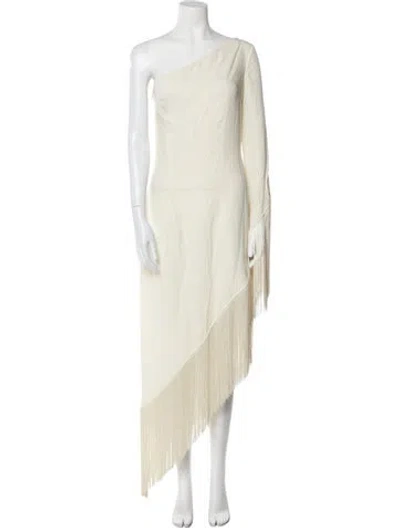 Pre-owned Taller Marmo One-shoulder Long Dress In Neutral