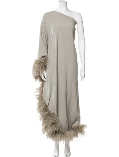 Pre-owned Taller Marmo One-shoulder Long Dress In Neutral