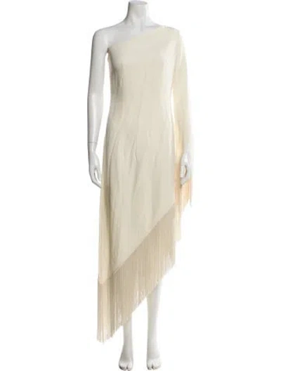 Pre-owned Taller Marmo One-shoulder Long Dress In Neutral