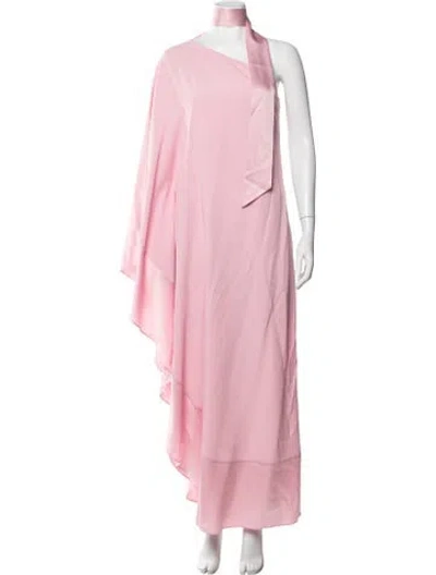Pre-owned Taller Marmo One-shoulder Long Dress In Pink