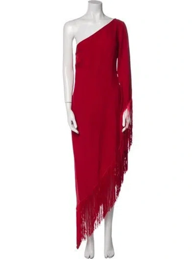Pre-owned Taller Marmo One-shoulder Long Dress In Red