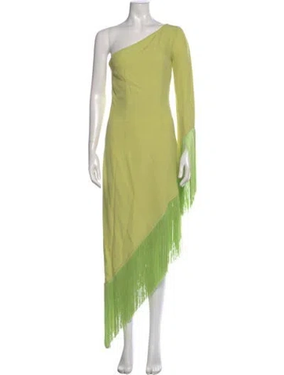 Pre-owned Taller Marmo One-shoulder Midi Length Dress In Green