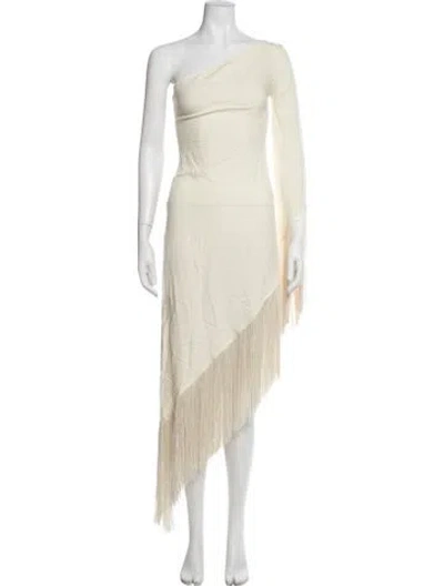 Pre-owned Taller Marmo One-shoulder Midi Length Dress In Yellow