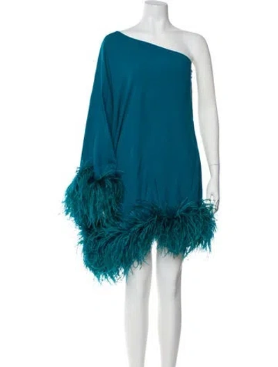Pre-owned Taller Marmo One-shoulder Mini Dress In Blue