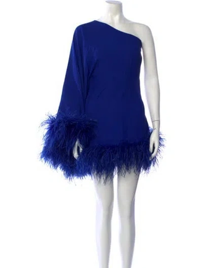 Pre-owned Taller Marmo One-shoulder Mini Dress In Blue