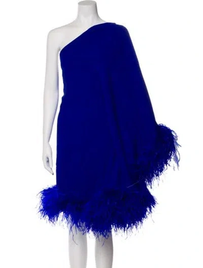 Pre-owned Taller Marmo One-shoulder Mini Dress W/ Tags In Blue