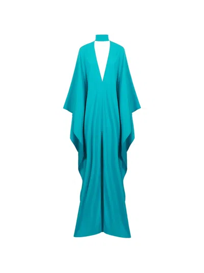 Taller Marmo Ooo Choker-neck Maxi Dress In Blue