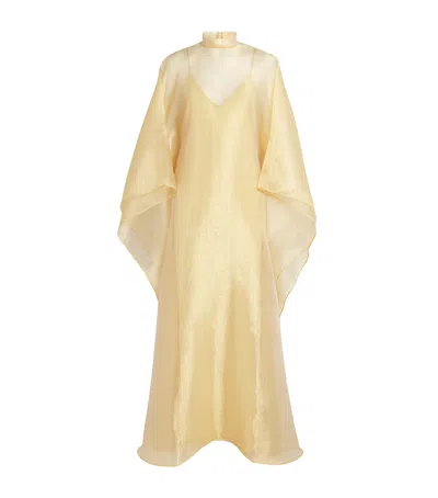 Taller Marmo Organza Sphinx Maxi Kaftan In Gold