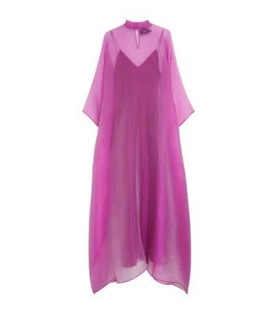 Taller Marmo Organza Sphinx Maxi Kaftan In Pink
