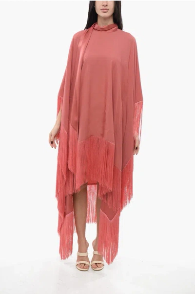 TALLER MARMO OVERSIZED CAPE DRESS WITH FRINGE