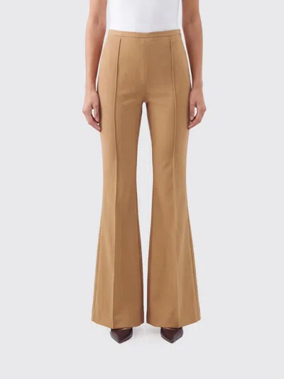 Taller Marmo Mae Crepe-cady High-waisted Flared Pants In Brown