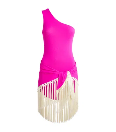 Taller Marmo Pareo-detail Yacare Swimsuit In Pink