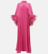 Taller Marmo Penelope Feather-trimmed Silk Kaftan