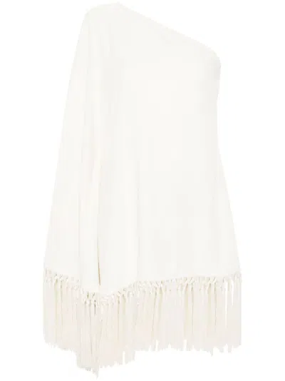 Taller Marmo Piccolo Arno Fringed Short Dress In White