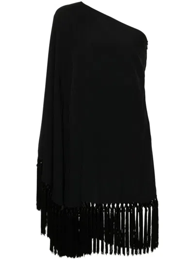 Taller Marmo Piccolo Arno Fringed Short Dress In Black