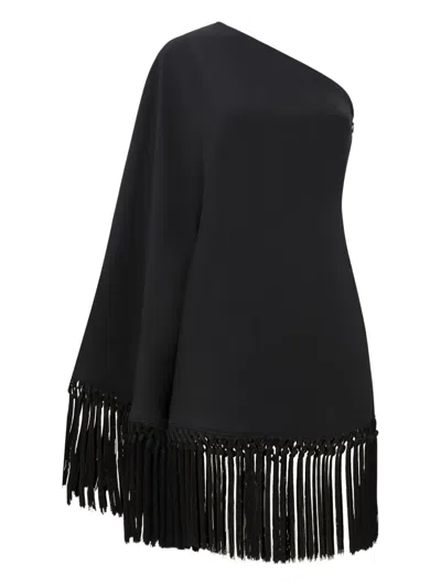Taller Marmo Piccolo Arno One-shoulder Fringe Dress In Black