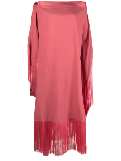 Taller Marmo Pre Aarons Fringed Crêpe Caftan In Pink