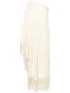 Taller Marmo Arno Fringed Long Dress In Ivory