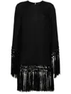Taller Marmo Claudia Fringed Mini Dress In Black