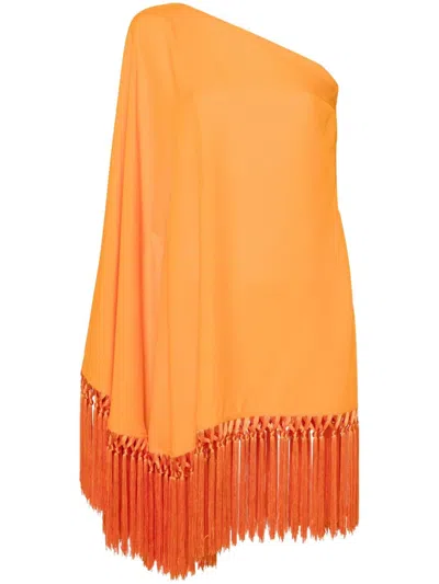 Taller Marmo Pre Piccolo Arno Fringed Short Dress In Orange