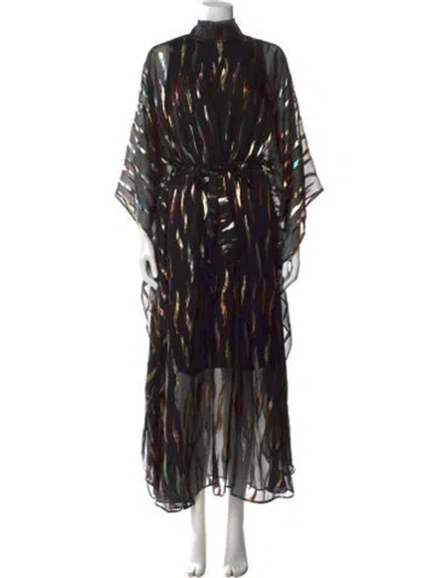 Pre-owned Taller Marmo Printed Long Dress In Black