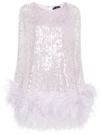 TALLER MARMO VEGAS SEQUINNED MINI DRESS - WOMEN'S - SPANDEX/ELASTANE/POLYESTER/OSTRICH FEATHER