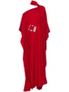 Taller Marmo Draped One Shoulder Long Dress With Sash Detail