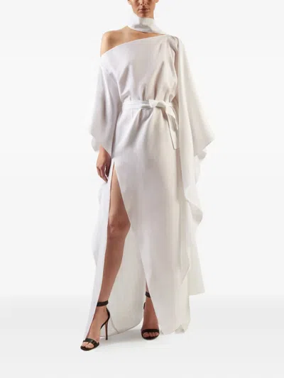 Taller Marmo Rio Grande Asymmetric-neckline Maxi Dress In White