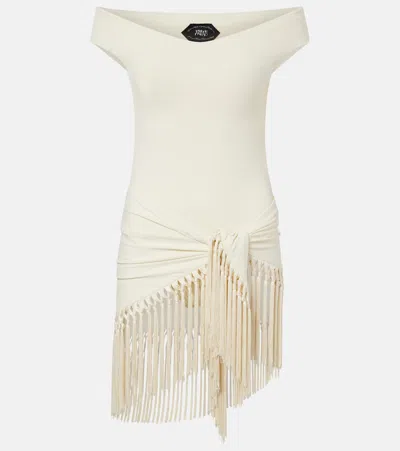 Taller Marmo Romy Fringed Swimsuit And Beach Cover-up Set In White