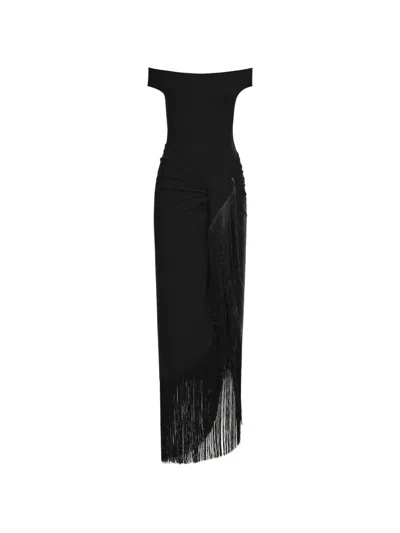 Taller Marmo Romy Off-the-shoulder Swimsuit In Black