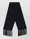 Taller Marmo Scarf Fringes Rectangular Shape In Black