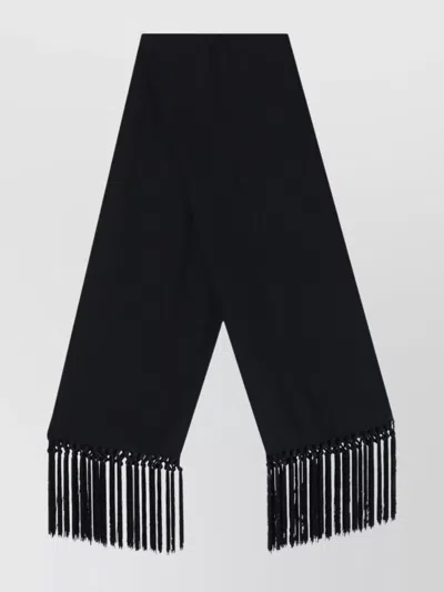Taller Marmo Scarf Fringes Rectangular Shape In Black
