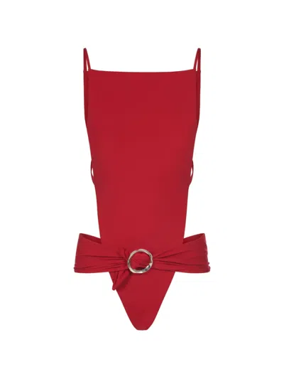 Taller Marmo Scirocco Buckled Swimsuit In Red