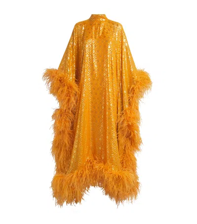 Taller Marmo Sequin Casta Diva Opulence Gown In Orange