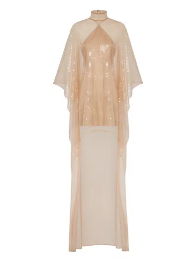 Taller Marmo Sequin Dress In Neutral