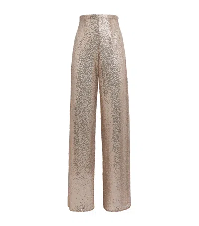 Taller Marmo Sequin Marlene Disco Trousers In Silver