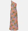 Taller Marmo Sequined One-shoulder Gown In Multicoloured