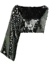 Taller Marmo Sequinned Asymmetric Top In 银色