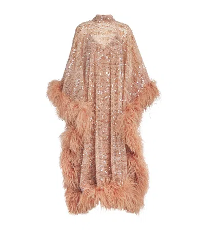 Taller Marmo Sequinned Casta Diva Sublime Maxi Dress In Pink