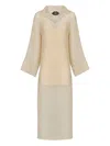 Taller Marmo Sestri Collared Midi Dress In Neutral
