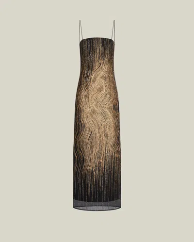 Taller Marmo Showgirl Spaghetti-strap Midi Dress In Brown