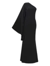 Taller Marmo Sifnos One-shoulder Flared-sleeve Maxi Dress In Black