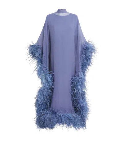 Taller Marmo Silk Casta Diva Royale Kaftan Maxi Dress In Blue