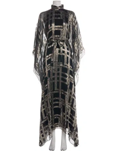 Pre-owned Taller Marmo Silk Long Dress In Black
