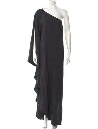 Pre-owned Taller Marmo Silk Long Dress In Gray