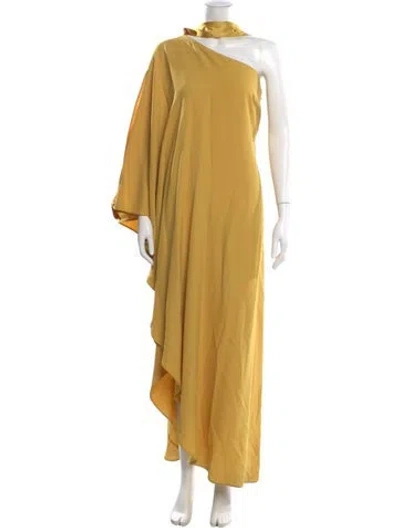 Pre-owned Taller Marmo Silk Long Dress In Yellow